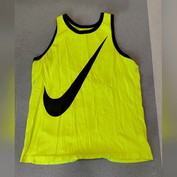 WOMENS NIKE TEE NEON YELLOW TANK TOP STANDARD FIT RUNNING ACTIVE - Picture 2 of 12